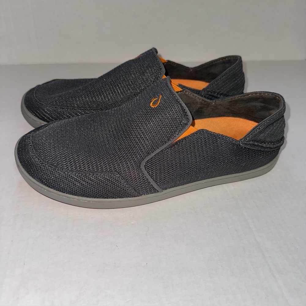 OluKai Nohea Gray Mesh Flat Slip On Loafers Shoes Mens Size 9 summer vacation